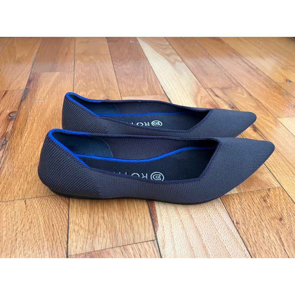 Rothy's The Point Ballet Flats Dark Gray/Black Women US 8